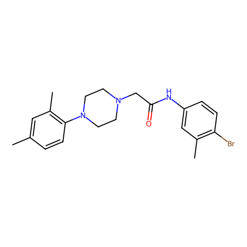N-(4-bromo-3-methylphenyl)-2-[4-(2,4-dimethylphenyl)piperazin-1-yl]acetamide structure