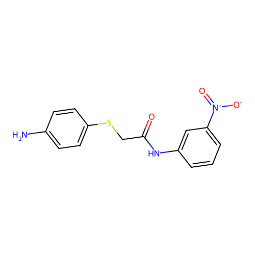 2-[(4-aminophenyl)sulfanyl]-N-(3-nitrophenyl)acetamide structure