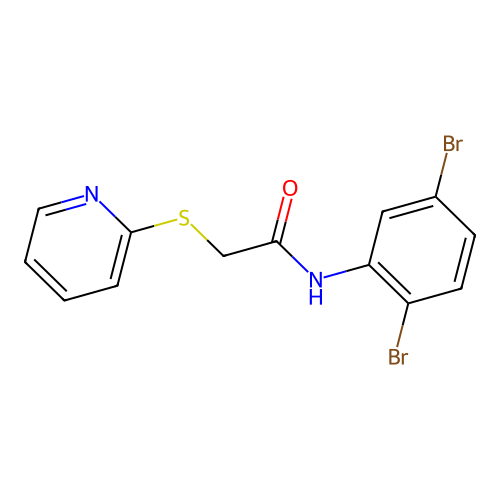 N-(2,5-dibromophenyl)-2-(2-pyridinylsulfanyl)acetamide structure