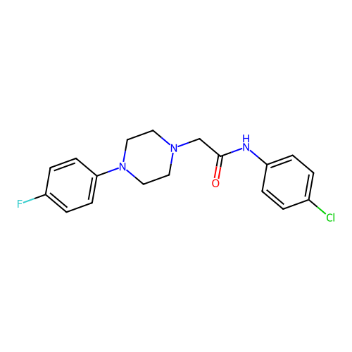 N-(4-chlorophenyl)-2-[4-(4-fluorophenyl)piperazin-1-yl]acetamide structure