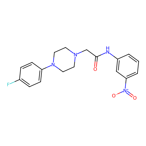 2-[4-(4-fluorophenyl)piperazino]-N-(3-nitrophenyl)acetamide structure