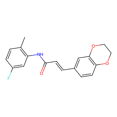 3-(2,3-dihydro-1,4-benzodioxin-6-yl)-N-(5-fluoro-2-methylphenyl)prop-2-enamide structure