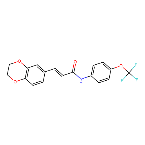 3-(2,3-dihydro-1,4-benzodioxin-6-yl)-N-[4-(trifluoromethoxy)phenyl]acrylamide structure
