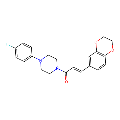 3-(2,3-dihydro-1,4-benzodioxin-6-yl)-1-[4-(4-fluorophenyl)piperazino]-2-propen-1-one structure