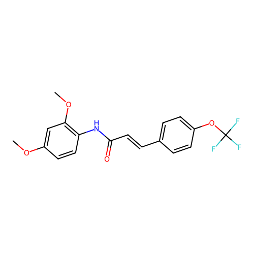 N-(2,4-dimethoxyphenyl)-3-[4-(trifluoromethoxy)phenyl]acrylamide structure
