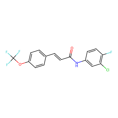 N-(3-chloro-4-fluorophenyl)-3-[4-(trifluoromethoxy)phenyl]prop-2-enamide structure