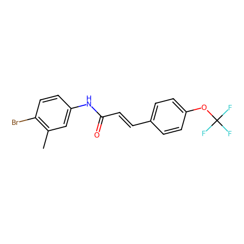 N-(4-bromo-3-methylphenyl)-3-[4-(trifluoromethoxy)phenyl]prop-2-enamide structure