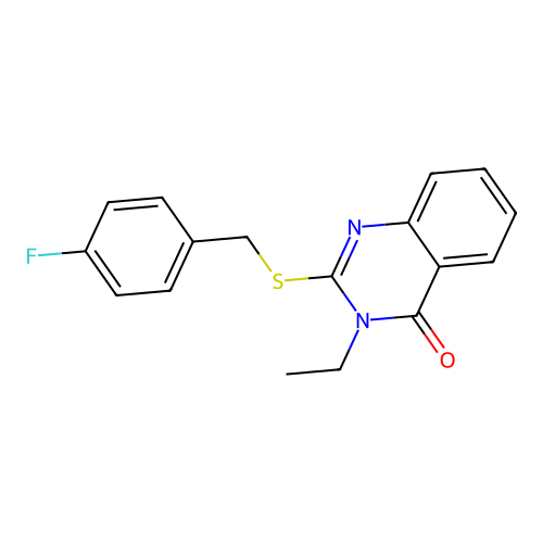 3-ethyl-2-[(4-fluorobenzyl)sulfanyl]-4(3H)-quinazolinone structure