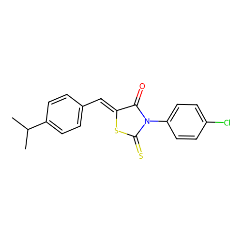 3-(4-chlorophenyl)-5-[(4-isopropylphenyl)methylene]-2-thioxo-1,3-thiazolan-4-one structure