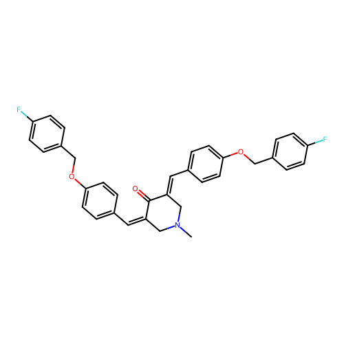 3,5-Bis[[4-[(4-fluorophenyl)methoxy]phenyl]methylidene]-1-methylpiperidin-4-one structure