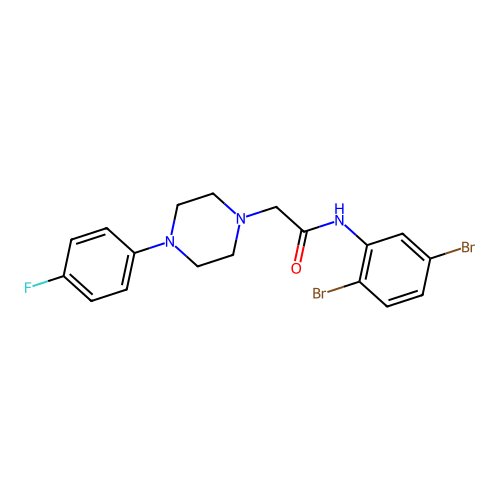 N-(2,5-dibromophenyl)-2-[4-(4-fluorophenyl)piperazin-1-yl]acetamide structure