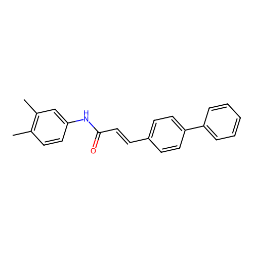 N-(3,4-dimethylphenyl)-3-(4-phenylphenyl)prop-2-enamide structure