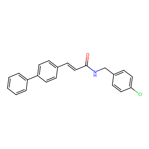N-[(4-chlorophenyl)methyl]-3-(4-phenylphenyl)prop-2-enamide structure