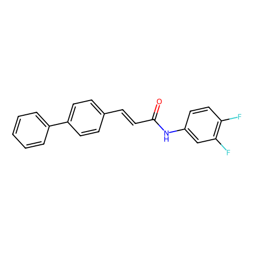 N-(3,4-difluorophenyl)-3-(4-phenylphenyl)prop-2-enamide structure