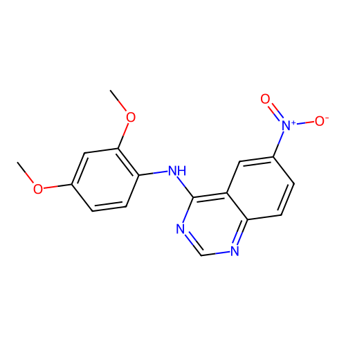 N-(2,4-dimethoxyphenyl)-6-nitroquinazolin-4-amine structure