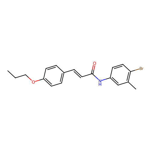 N-(4-bromo-3-methylphenyl)-3-(4-propoxyphenyl)prop-2-enamide structure