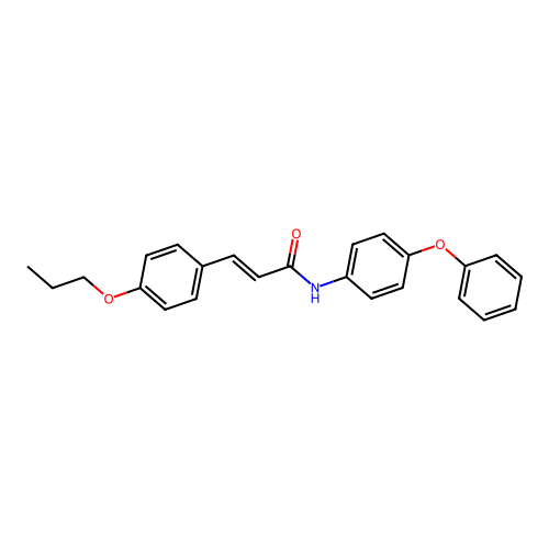 N-(4-phenoxyphenyl)-3-(4-propoxyphenyl)prop-2-enamide structure