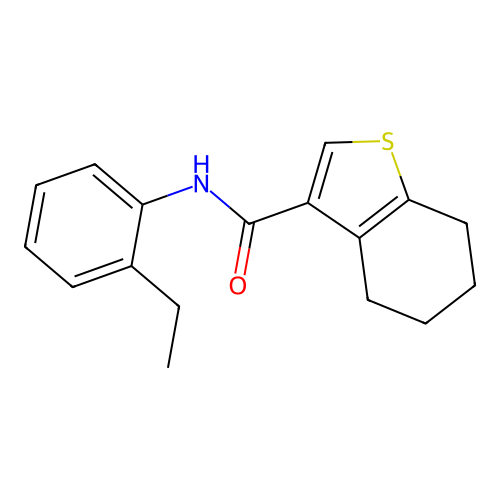 N-(2-ethylphenyl)-4,5,6,7-tetrahydro-1-benzothiophene-3-carboxamide structure