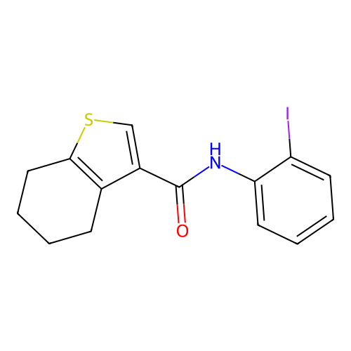 N-(2-iodophenyl)-4,5,6,7-tetrahydro-1-benzothiophene-3-carboxamide structure