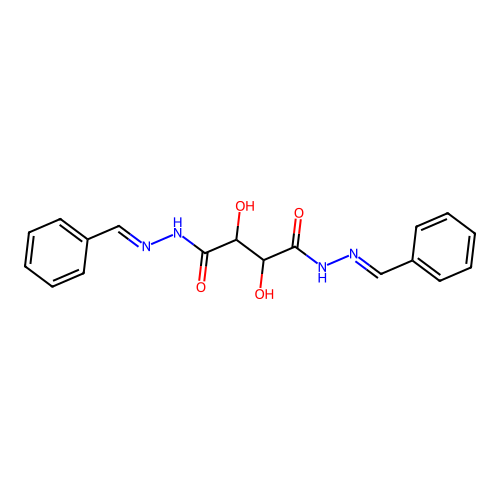 1,4-Bis[2-(phenylmethylene)-hydrazino]-1,4-dioxo-2,3-dihydroxy-butane structure