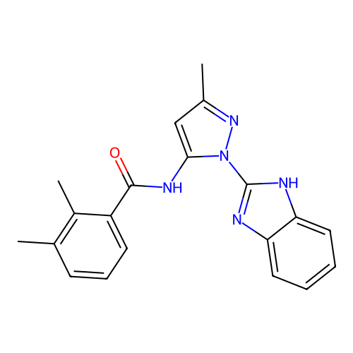 N-[1-(1H-benzimidazol-2-yl)-3-methyl-1H-pyrazol-5-yl]-2,3-dimethylbenzamide structure