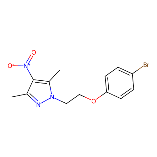 1-[2-(4-Bromophenoxy)ethyl]-3,5-dimethyl-4-nitropyrazole structure
