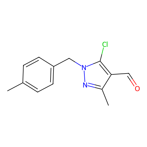 5-chloro-3-methyl-1-[(4-methylphenyl)methyl]-1H-pyrazole-4-carbaldehyde structure