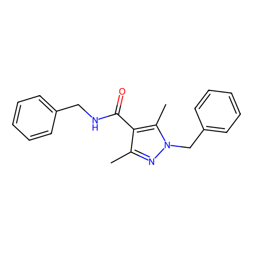 N,1-dibenzyl-3,5-dimethylpyrazole-4-carboxamide structure
