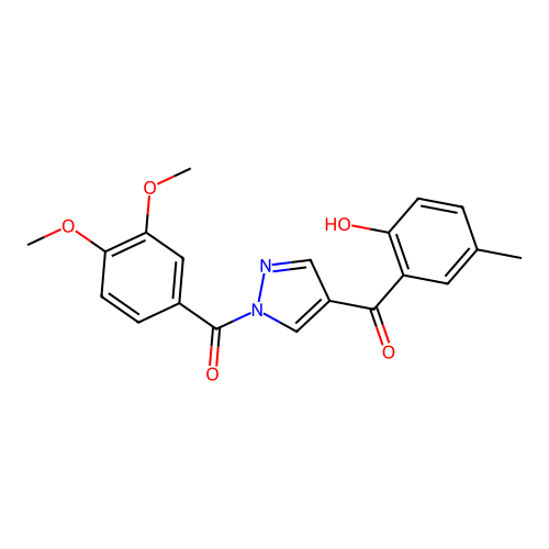 (3,4-dimethoxyphenyl)-[4-(2-hydroxy-5-methylbenzoyl)pyrazol-1-yl]methanone structure