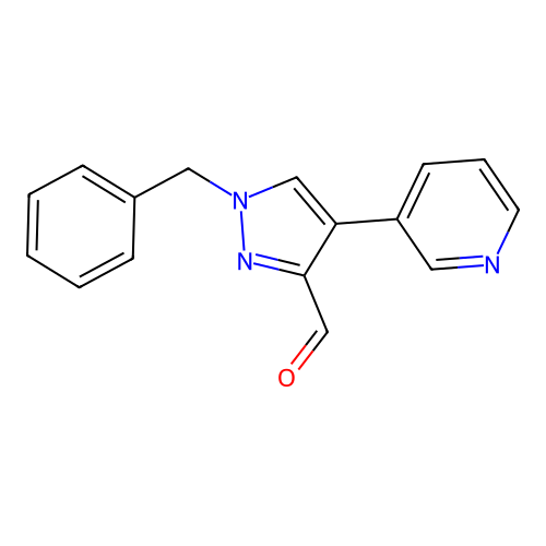 1-Benzyl-4-pyridin-3-ylpyrazole-3-carbaldehyde structure
