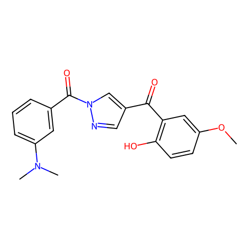 [3-(Dimethylamino)phenyl]-[4-(2-hydroxy-5-methoxybenzoyl)pyrazol-1-yl]methanone structure