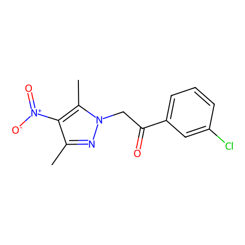 1-(3-Chlorophenyl)-2-(3,5-dimethyl-4-nitropyrazol-1-yl)ethanone structure