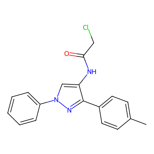 2-chloro-N-[3-(4-methylphenyl)-1-phenyl-4-pyrazolyl]acetamide structure