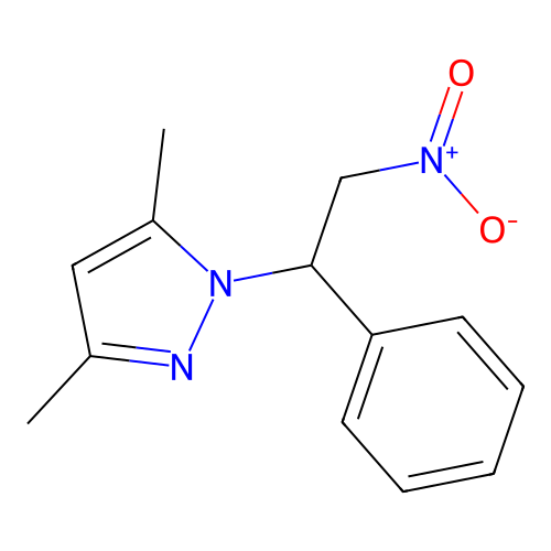 3,5-Dimethyl-1-(2-nitro-1-phenylethyl)pyrazole structure