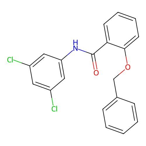 N-(3,5-dichlorophenyl)-2-phenylmethoxybenzamide structure