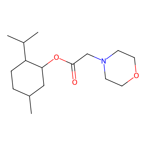 4-Morpholineacetic acid, 5-methyl-2-(1-methylethyl)cyclohexyl ester structure