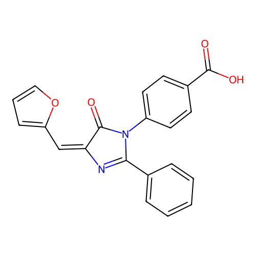 4-[4-(2-furylmethylidene)-5-oxo-2-phenyl-imidazol-1-yl]benzoic Acid structure