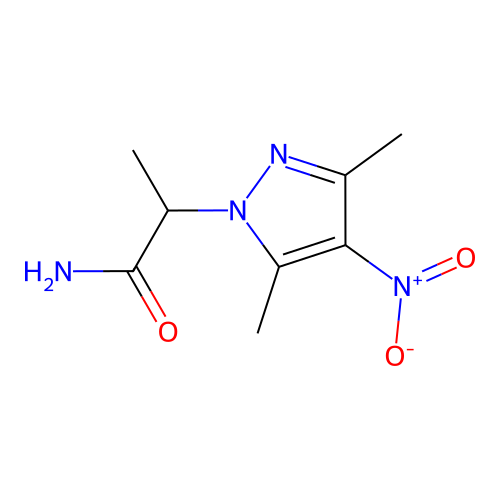 2-(3,5-dimethyl-4-nitro-1H-pyrazol-1-yl)propanamide structure