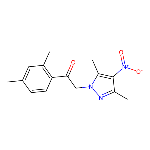 2-(3,5-Dimethyl-4-nitropyrazol-1-yl)-1-(2,4-dimethylphenyl)ethanone structure