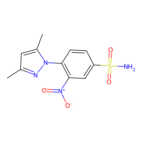 4-(3,5-Dimethylpyrazol-1-yl)-3-nitrobenzenesulfonamide structure