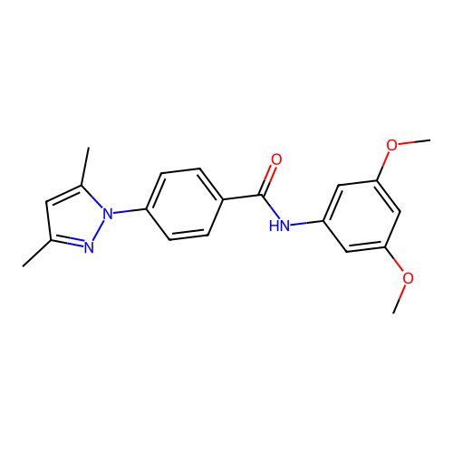 N-(3,5-dimethoxyphenyl)[4-(3,5-dimethylpyrazolyl)phenyl]carboxamide structure