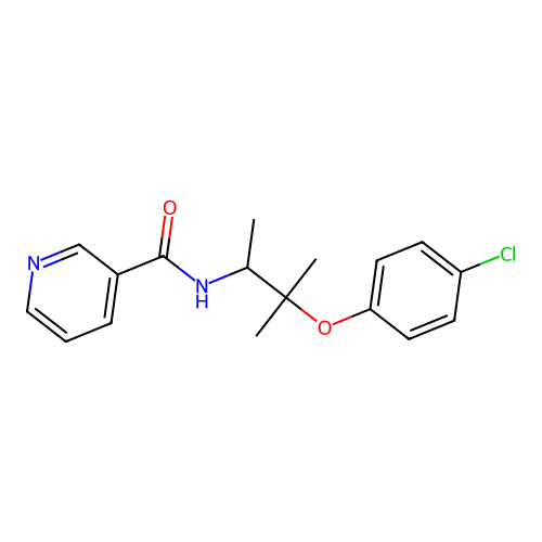 Nicotinamide, N-(2-(p-chlorophenoxy)-1,2-dimethylpropyl)- structure