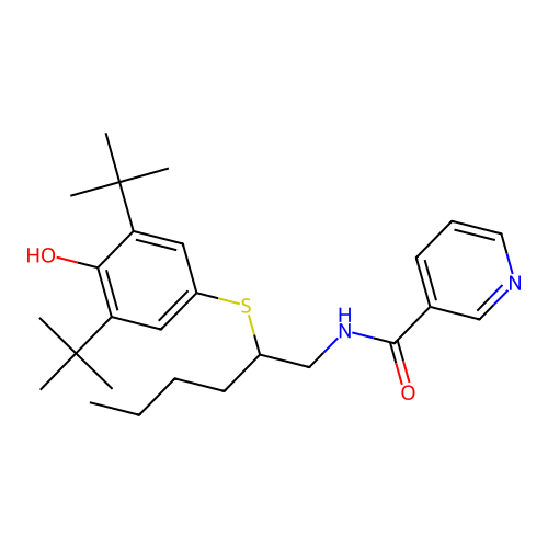 1-Nicotinoil-2-(3,5-di-t-butil-4-idrossifeniltio)esilammina [Italian] structure