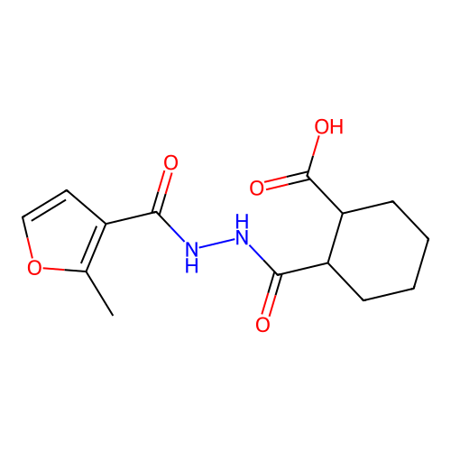 2-[[(2-methylfuran-3-carbonyl)amino]carbamoyl]cyclohexane-1-carboxylic Acid structure