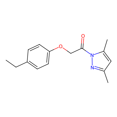 1-(3,5-dimethyl-1H-pyrazol-1-yl)-2-(4-ethylphenoxy)ethanone structure