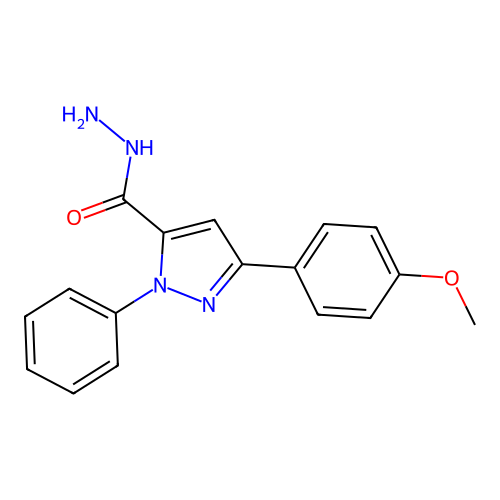 5-(4-Methoxy-phenyl)-2-phenyl-2H-pyrazole-3-carboxylic acid hydrazide structure