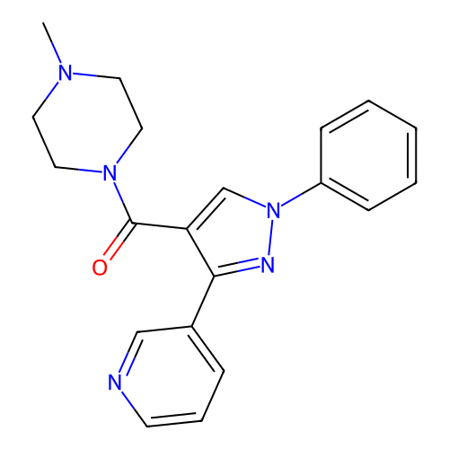 (4-Methylpiperazin-1-yl)(1-phenyl-3-(pyridin-3-yl)-1H-pyrazol-4-yl)methanone structure