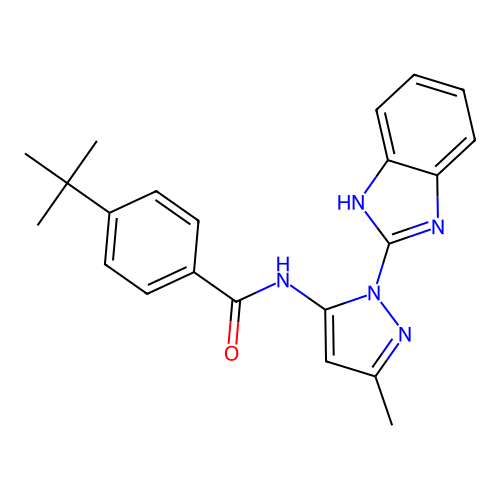 N-[2-(1H-Benzoimidazol-2-yl)-5-methyl-2H-pyrazol-3-yl]-4-tert-butyl-benzamide structure