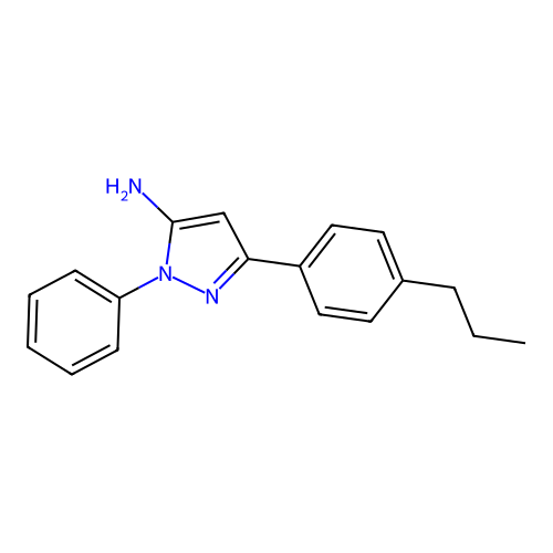 1-phenyl-3-(4-propylphenyl)-1H-pyrazol-5-amine structure