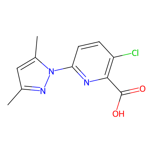 3-chloro-6-(3,5-dimethyl-1H-pyrazol-1-yl)picolinic acid structure